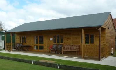 Pic 46. 11.4m x 6.0m Bowls Pavilion with two layer torch-on felt roof
